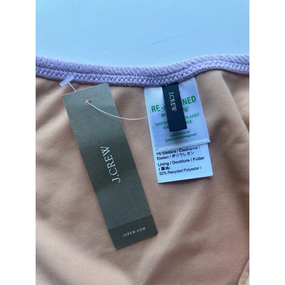5/$25 J. Crew Textured Curved-Waist Cheeky Bikini Bottoms Lavender XL New - Picture 5 of 6